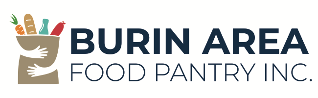 Burin Area Food Pantry Inc. Logo is a paper grocery bag with arms wrapped around it in a hug